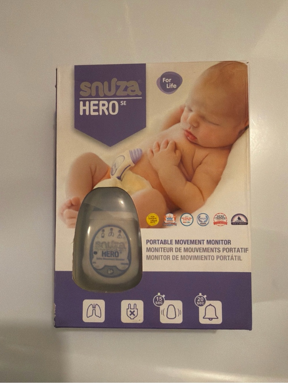 Snuza Hero SE Baby Movement Monitor With Case and original box with manual.
